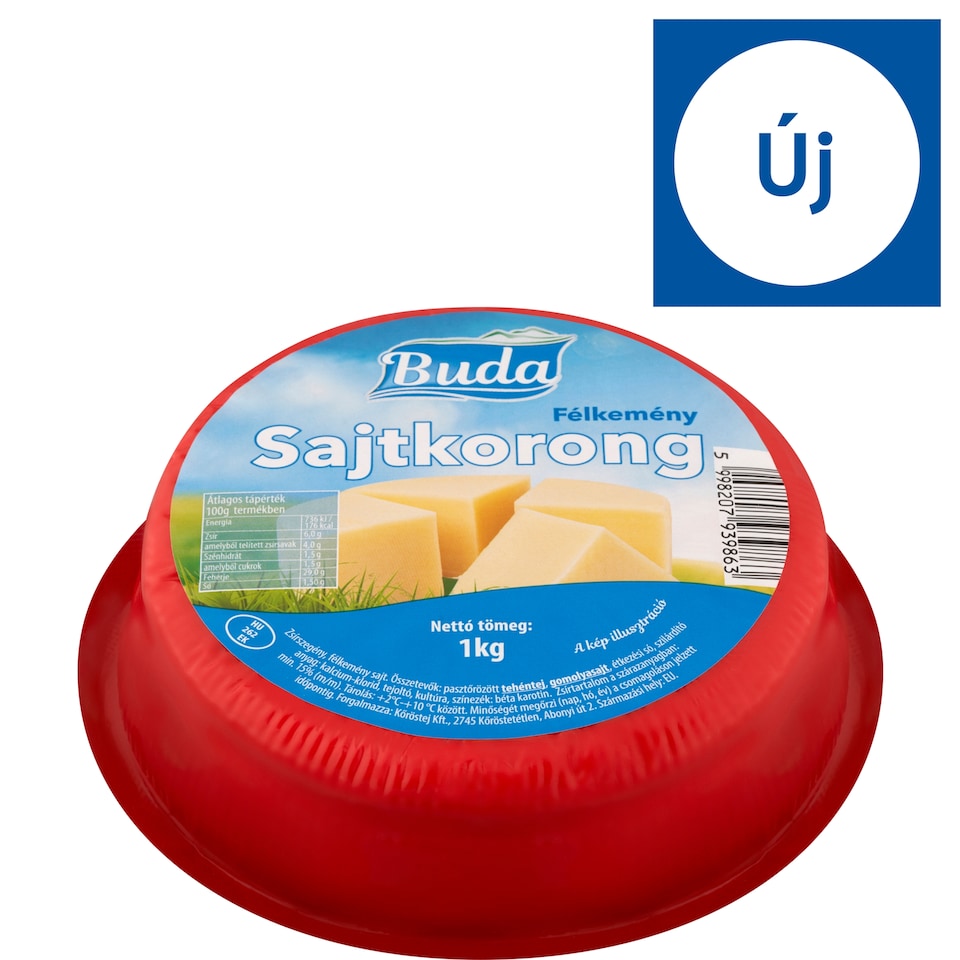 Buda félkemény sajtkorong 1 kg