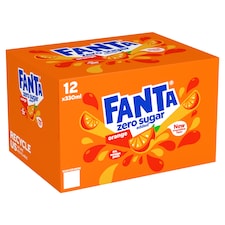 Fanta Orange Zero Soft Drink 12 x 330ml
