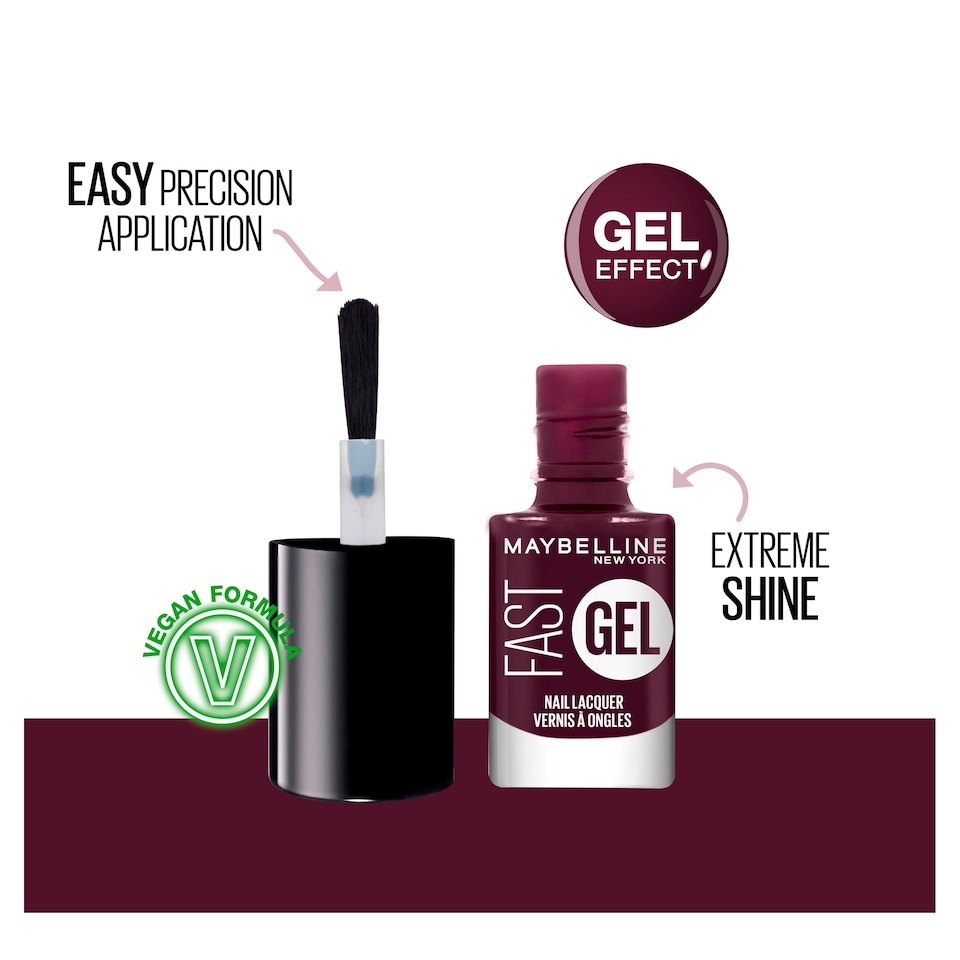 image 1 of Maybelline Fast Gel Nail Lacquer No 13 Plum 6.7Ml