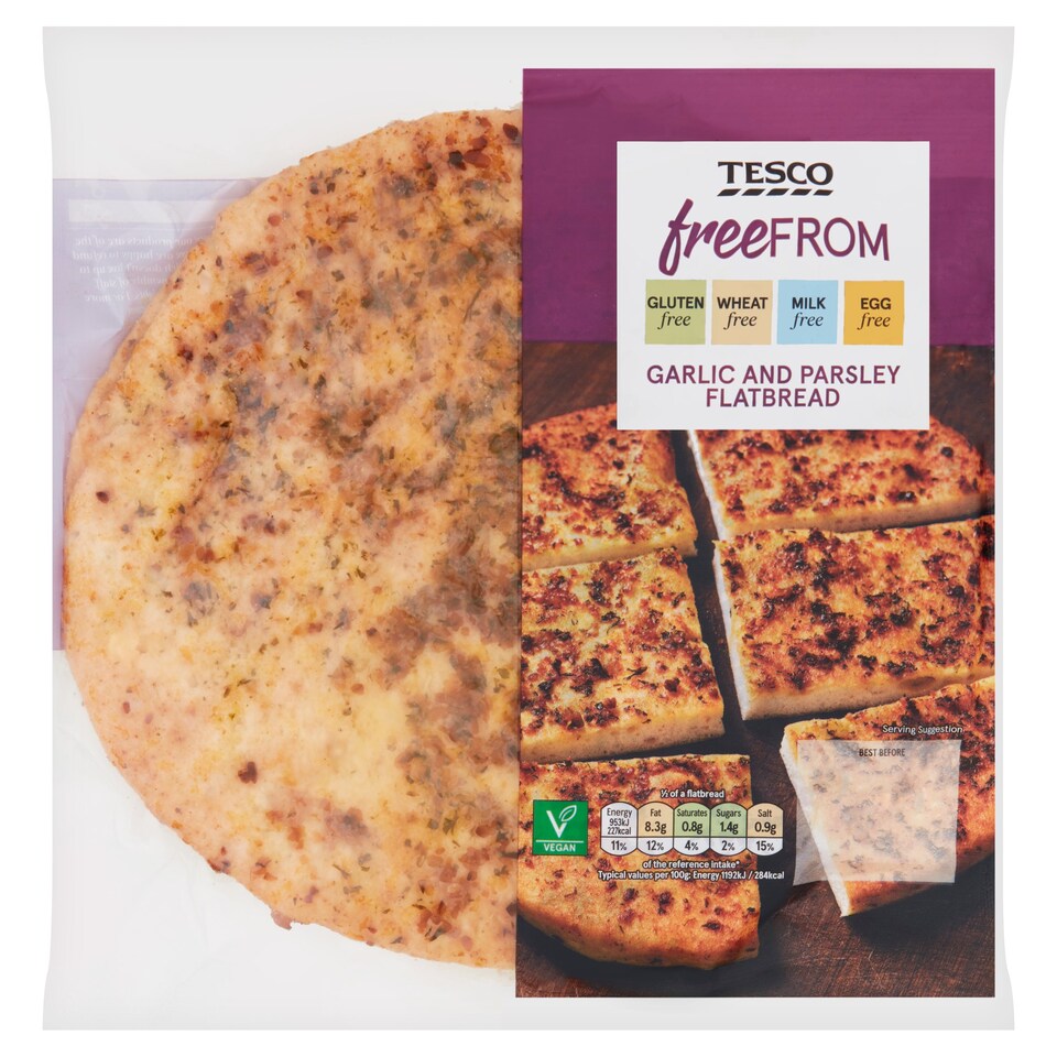 Tesco Free From Garlic & Parsley Flatbread Tesco Groceries
