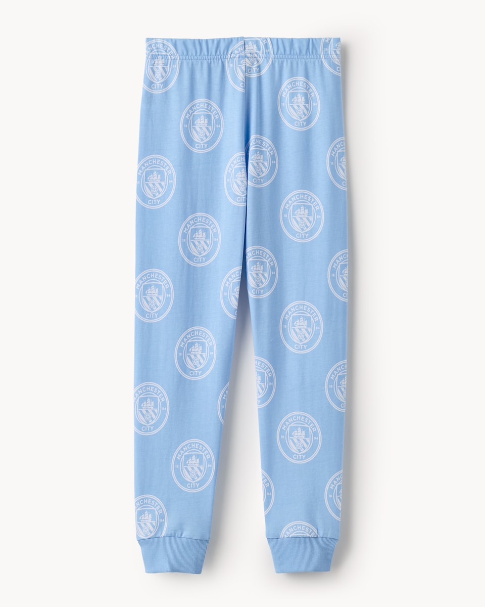 image 1 of Manchester City Pure Cotton Pyjama Set in Blue