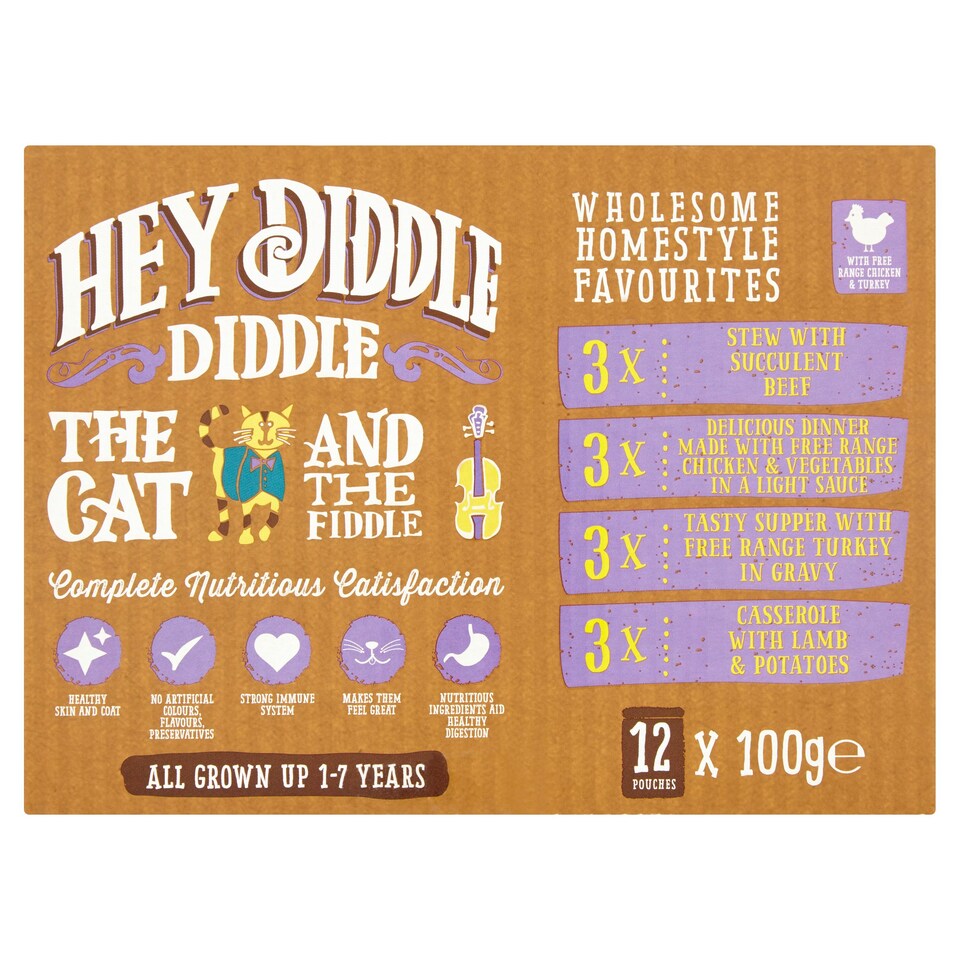 Hey Diddle Diddle Cat Pouch Favourites 12X100g