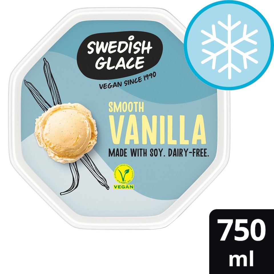 image 1 of Swedish Glace Vanilla Non Dairy Vegan Ice Cream Tub 750ml
