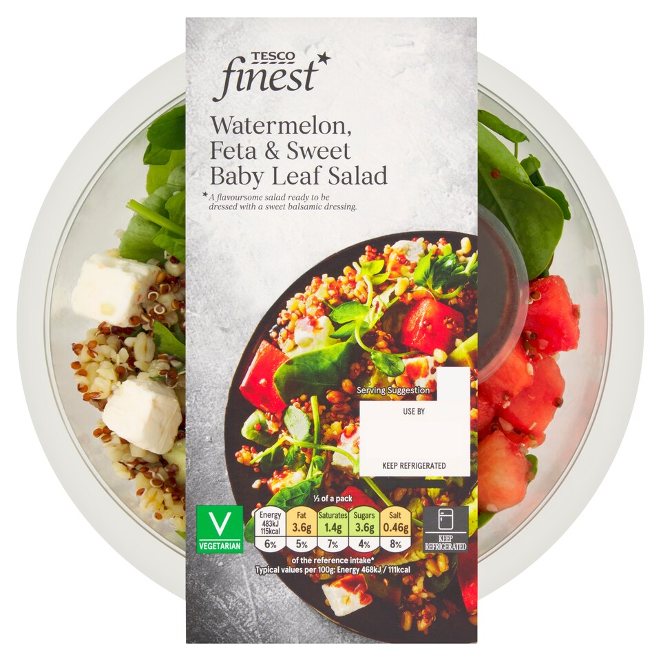 Tesco Finest Watermelon, Feta & Sweet Babyleaf Salad 205g