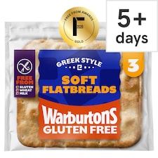 Warburtons Gluten Free Greek Style 3 soft Flatbreads