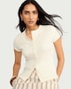 image 2 of F&F Cotton Rich Ribbed Button Up Top in Cream
