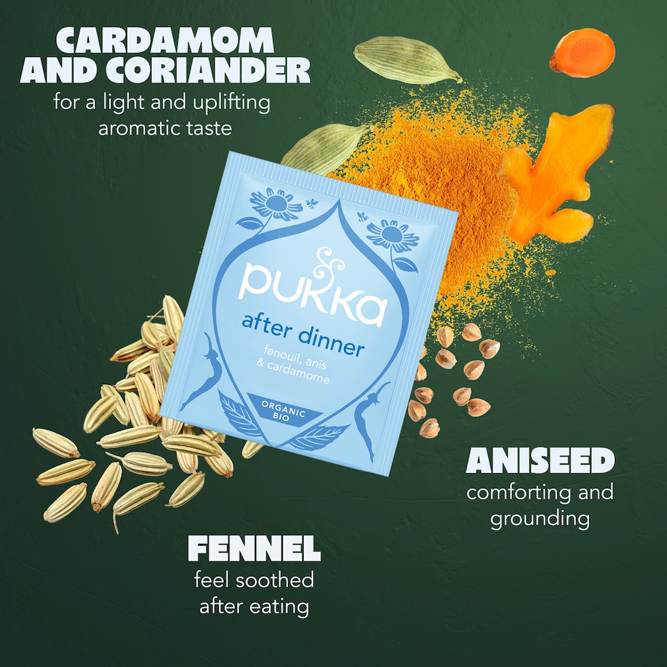 image 1 of Pukka Organic After Dinner Tea With Fennel for Digestion 20 Herbal Tea Bags 40g