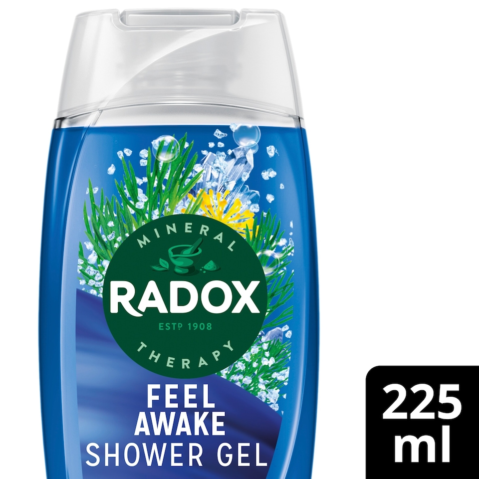 image 1 of Radox Sea Minerals Feel Awake 2-in-1 Shower Gel Body Wash Shampoo 225ml