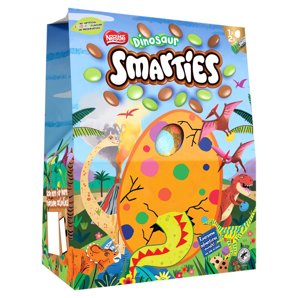 image 1 of Smarties Dinosaur Milk Chocolate Giant Easter Egg 226g