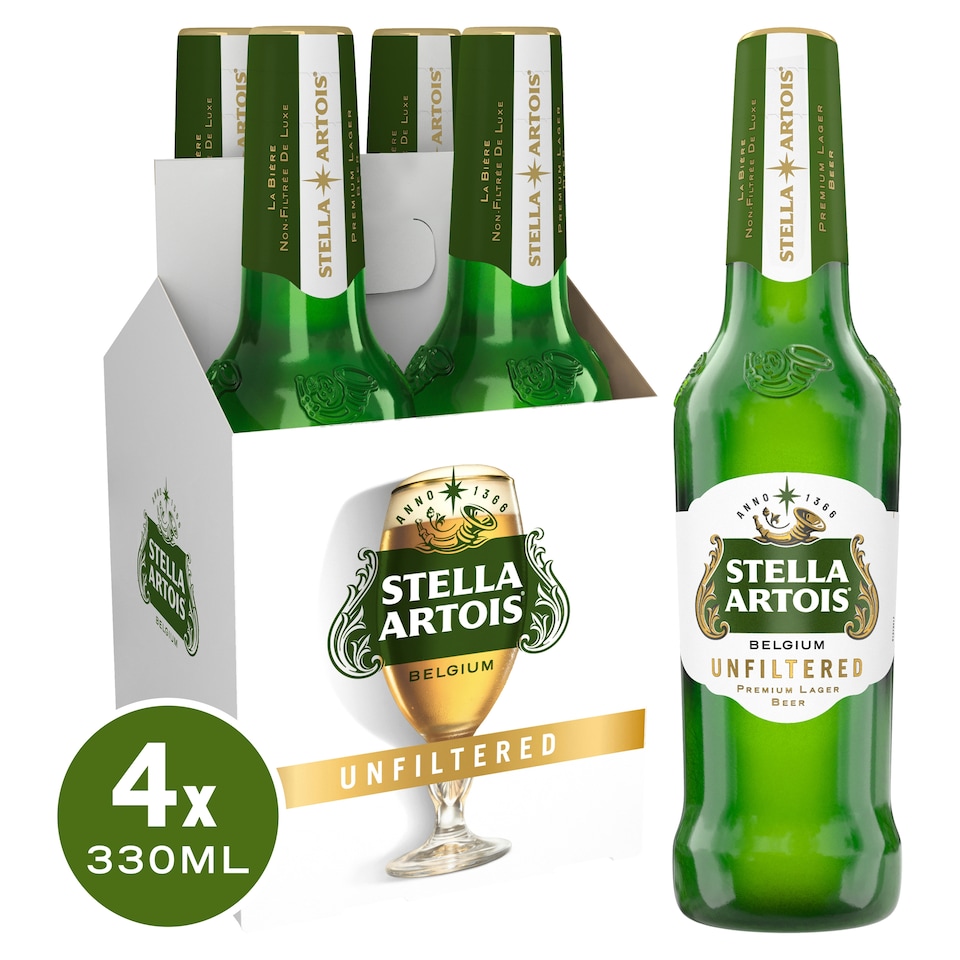Stella Artois Unfiltered Lager 4 X 330Ml