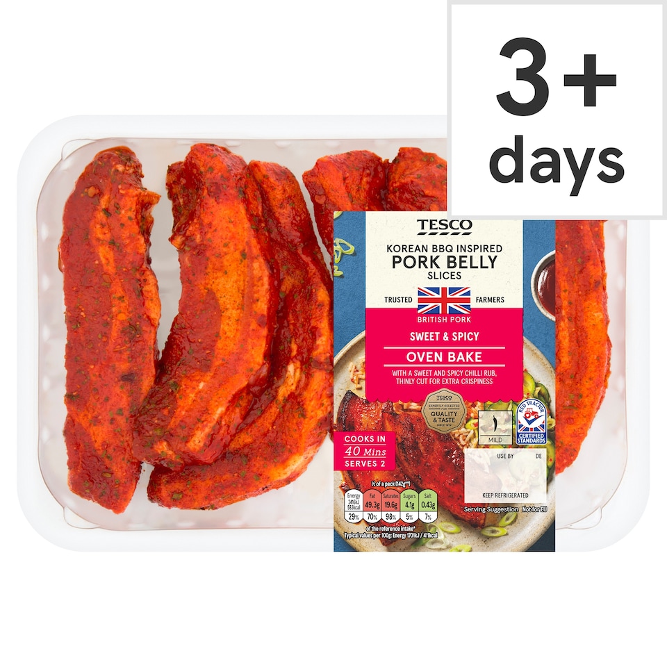 Tesco Korean BBQ Inspired Pork Belly Slices 400g