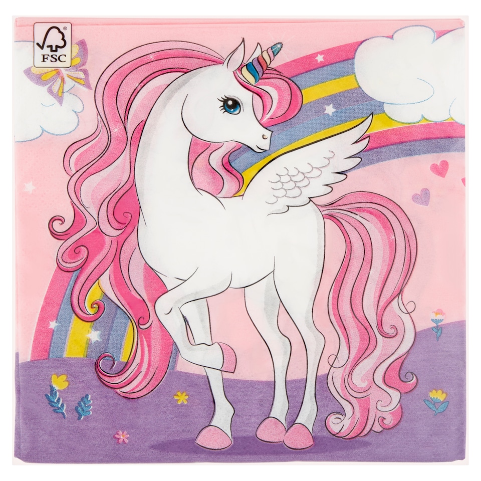 Decorata Party Unikornis mintás szalvéta 33 x 33 cm 2 rétegű 20 db
