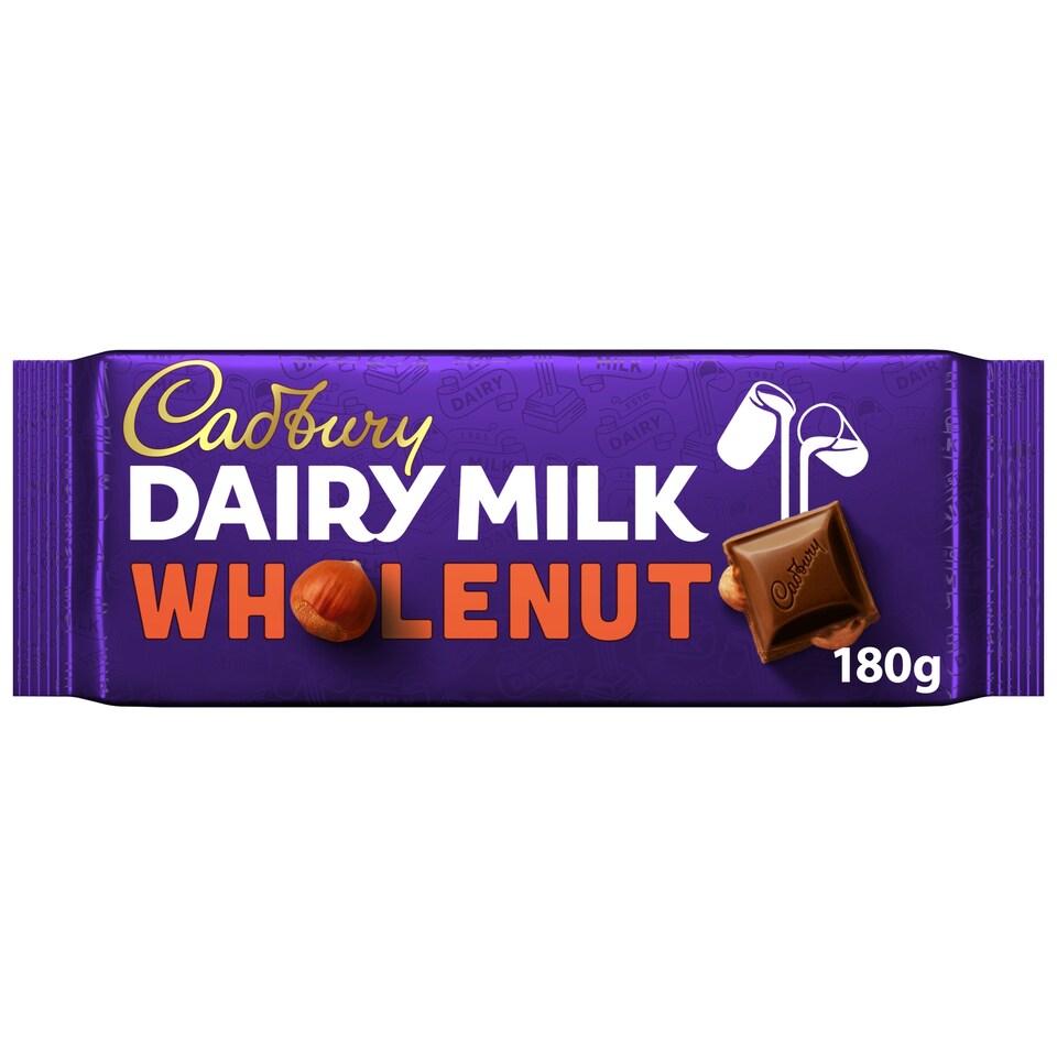 Cadbury Dairy Milk Whole Nut Chocolate Bar 180G