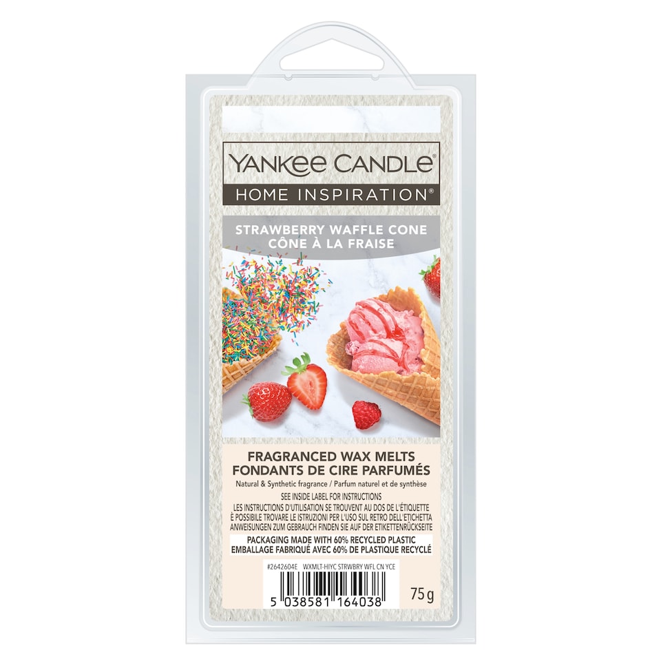 Yankee HI Strawberry Waffle Cone 6 Wax Melts 75g