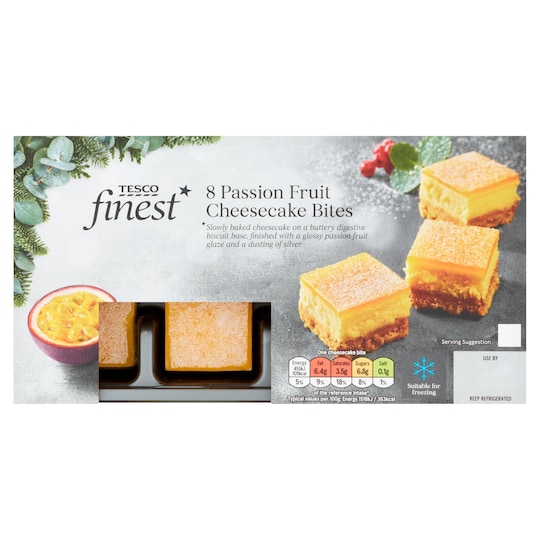 Tesco Finest* Cheesecake Passion Fruit Bites 8 Pack 267G Tesco Groceries