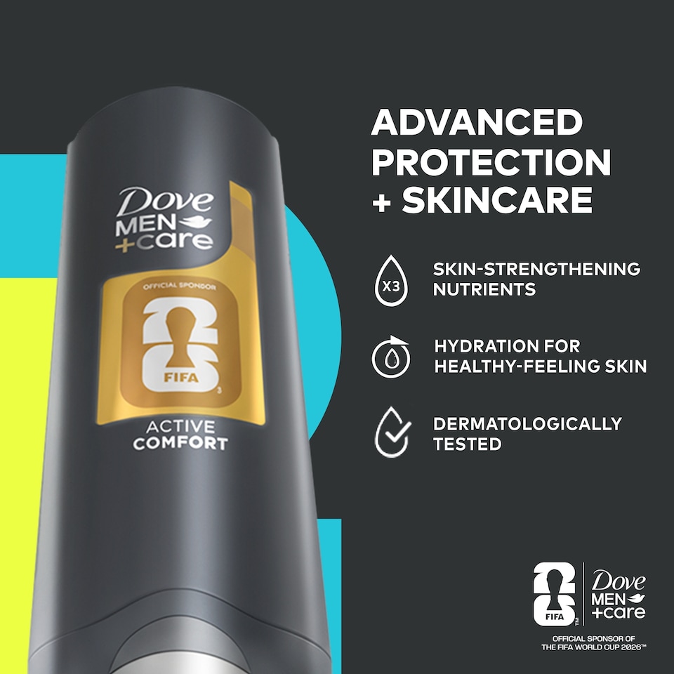 image 1 of Dove Men+Care Active Comfort 3-in1 Hair, Face & Body Wash Shower Gel 400ml
