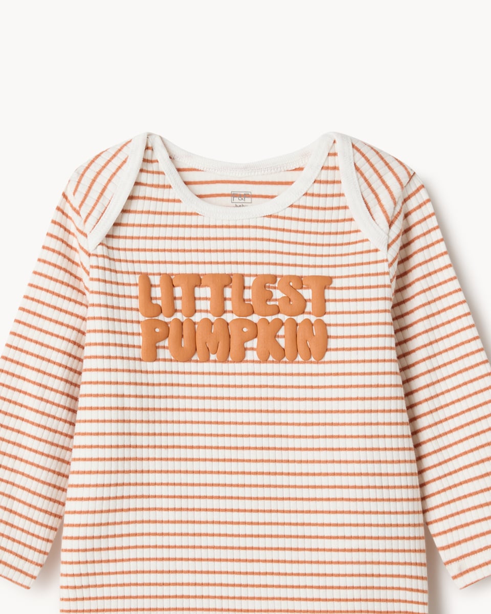 image 1 of F&F Baby 2-Pack Cotton Rich Pumpkin Pyjama Sets in Brick