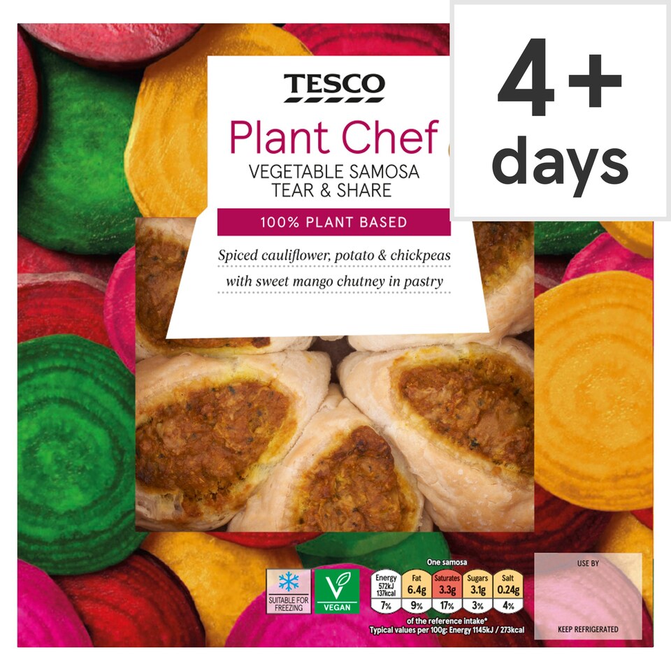 Tesco Plant Chef Vegetable Samosa Tear & Share 300G Tesco Groceries