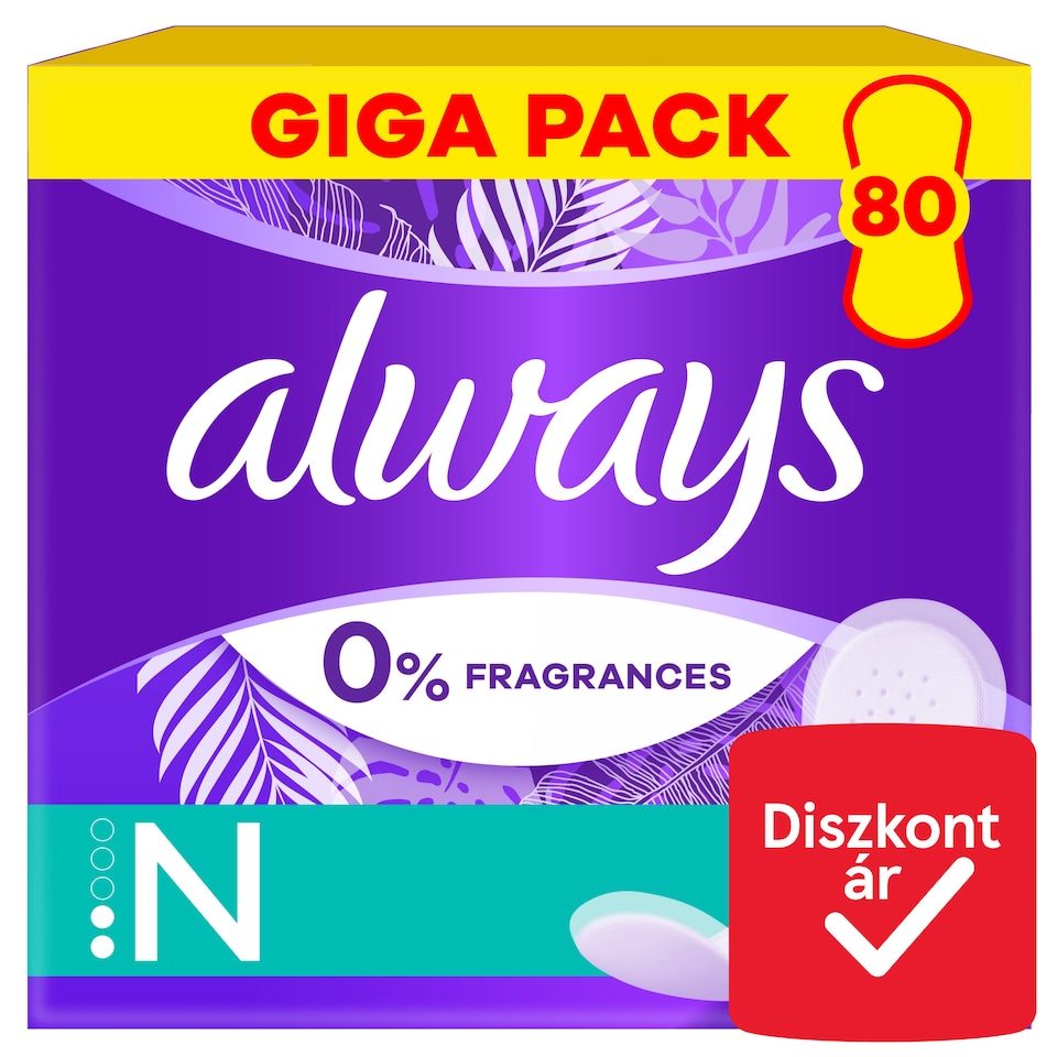 Always Daily Fresh Normal, 0% színezék és illatanyag 80 Darabos Kiszerelés  1. kép