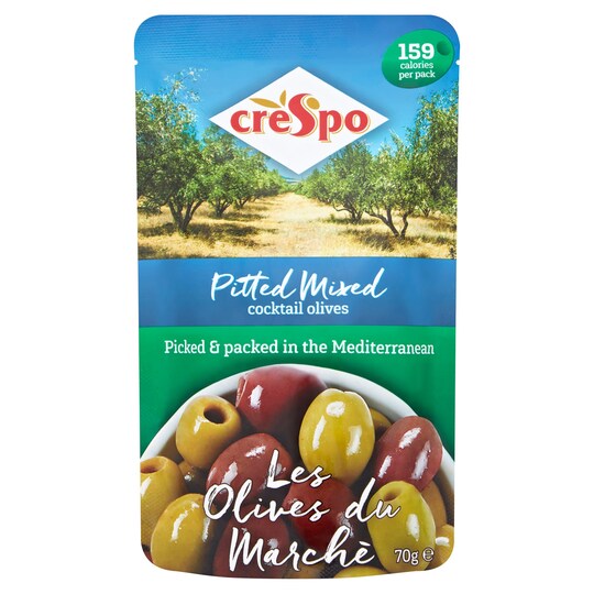 Crespo Mixed Cocktail Olives 70G Tesco Groceries
