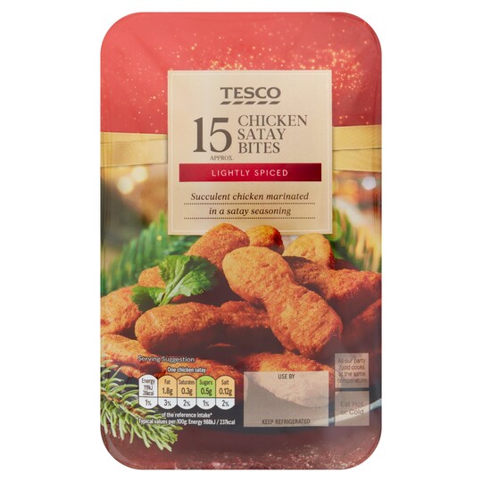 Tesco 15 Chicken Satay Bites 180G Tesco Groceries