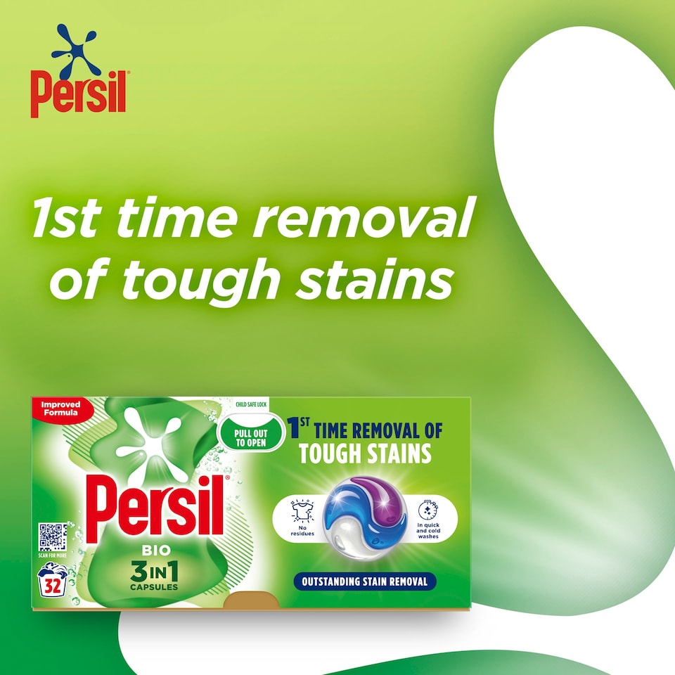 image 1 of Persil Bio 3 In 1 Laundry Washing Capsules 32 Washes 675.2G