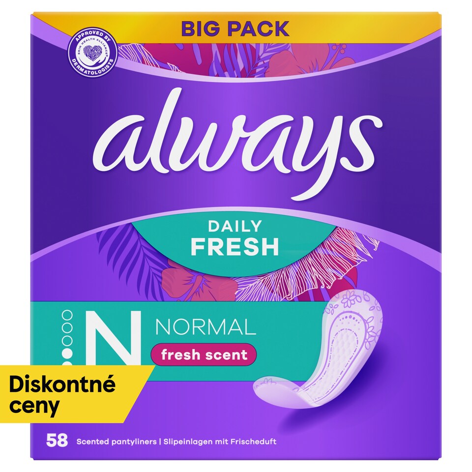 obrázok 1 z Always Daily Fresh Normal, So sviežou vôňou 58 ks