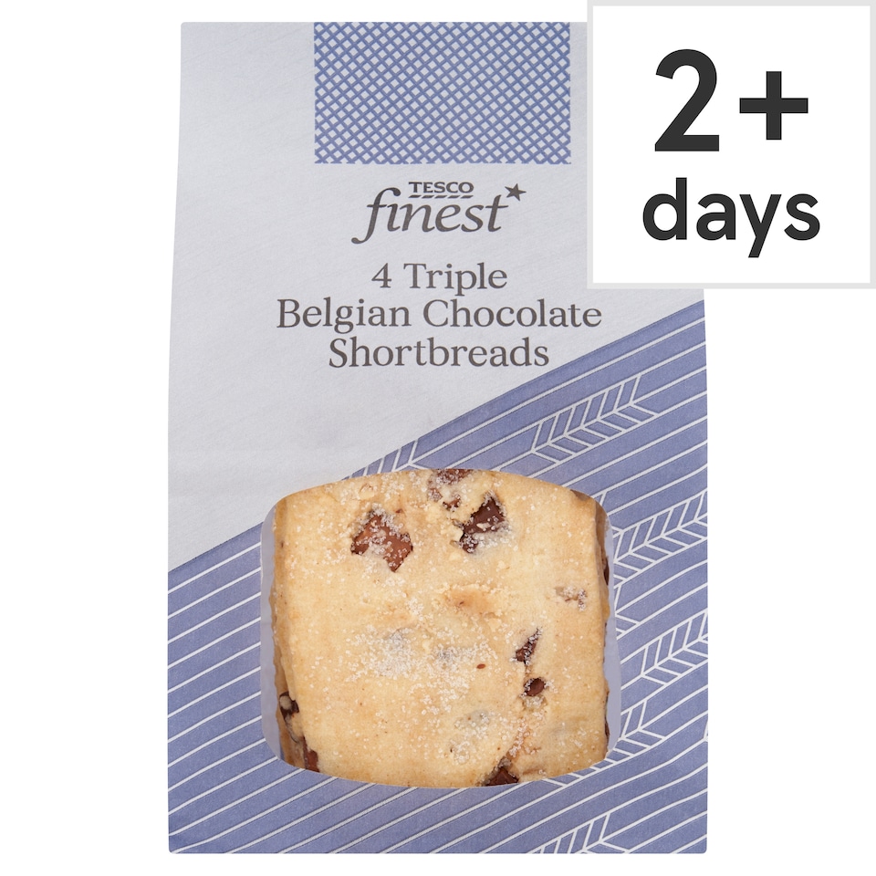 Tesco Finest Triple Belgian Chocolate Shortbread 4 Pack