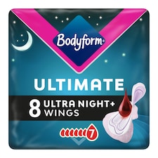 Bodyform Ultimate Ultra Night+ Sanitary Towels Wings 8 pack