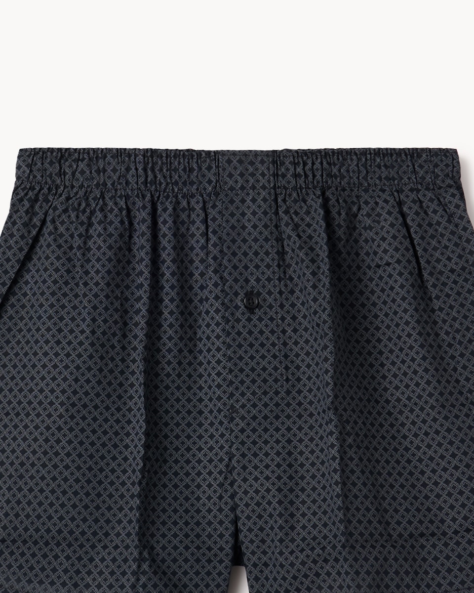 image 1 of F&F 3-Pack Pure Cotton Printed Woven Boxers in Black