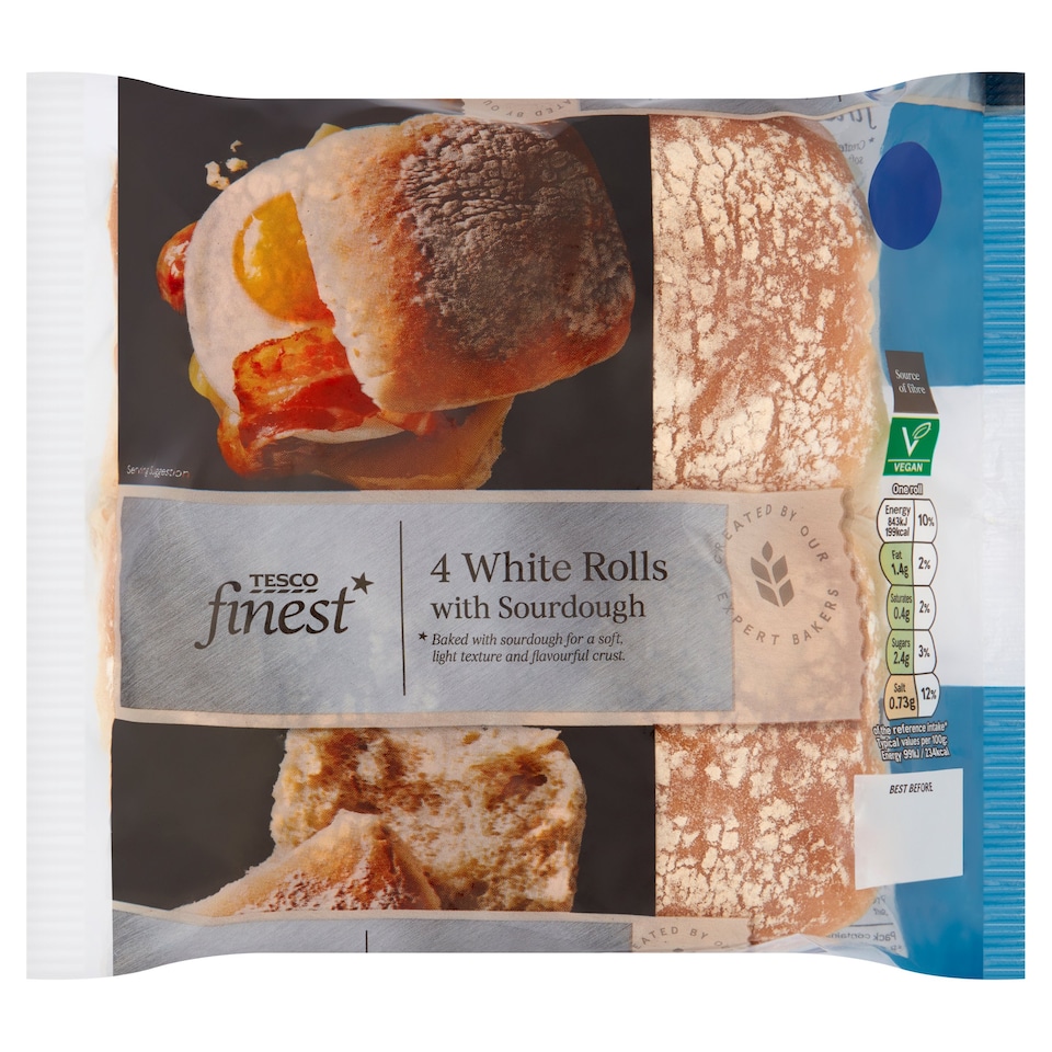 Tesco Finest Sourdough White Rolls 4 Pack