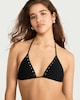 image 2 of OH ME OH MY Studded Triangle Bikini Top in Black