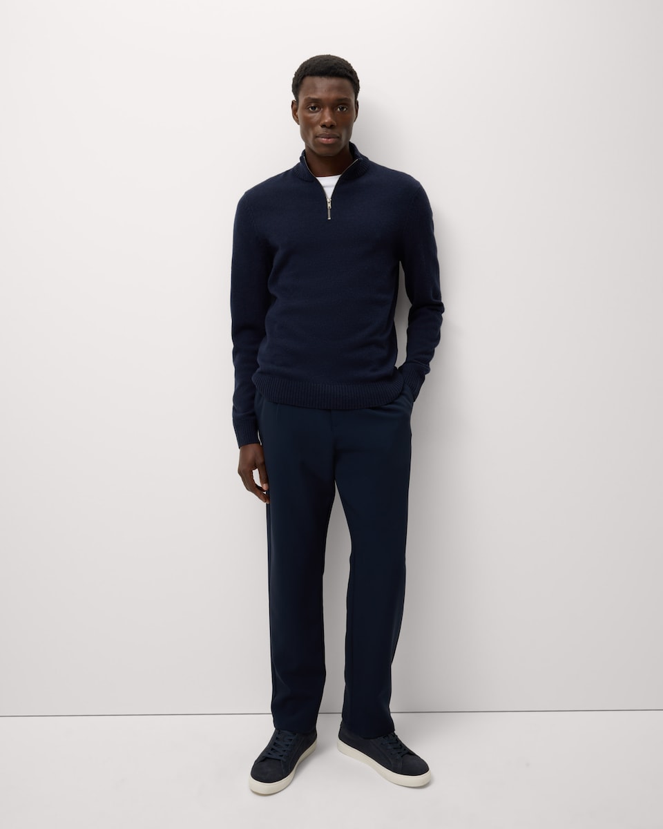 image 1 of F&F Pure Lambswool Half Zip Jumper in Navy