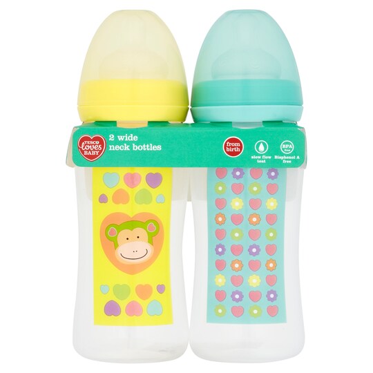 Tesco Loves Baby Wide Neck Bottle 250Ml 2 Pack Tesco Groceries