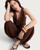 image 1 of F&F Tie Hem Co-ord Trousers in Brown