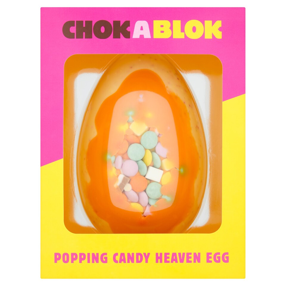 image 1 of Tesco Chokablok Easter Popping Candy Heaven Egg 300G