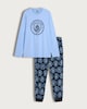 image 4 of Manchester City 2-Piece Top and Fleece Bottoms Pyjamas Set in Blue