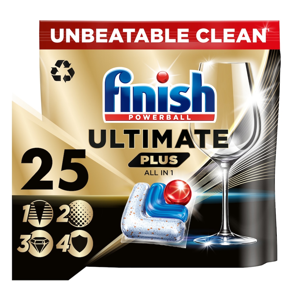 image 1 of Finish Ultimate Plus All in One Regular 25 Dishwasher Tablets 305g