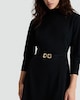 image 3 of F&F High Neck Belted Dress in Black