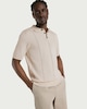 image 2 of F&F Pure Cotton Textured Polo Shirt in Cream