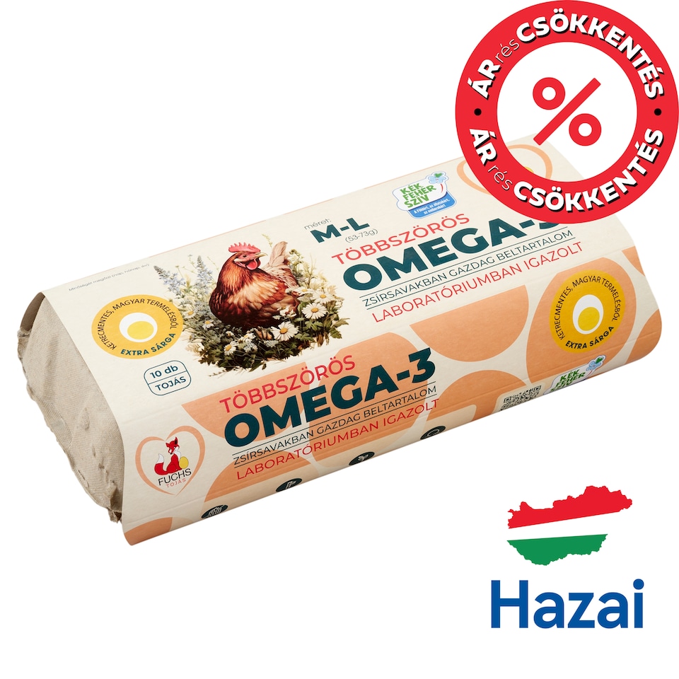 Fuchs extra sárga tojás M-L 10 db