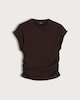 image 5 of F&F Crinkle Ruched Cap Sleeved Co-ord Top in Brown