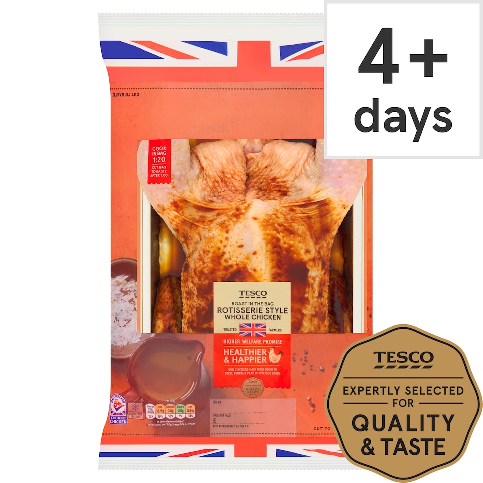 Tesco Roast In The Bag Rotisserie Style Whole Chicken 1.5Kg