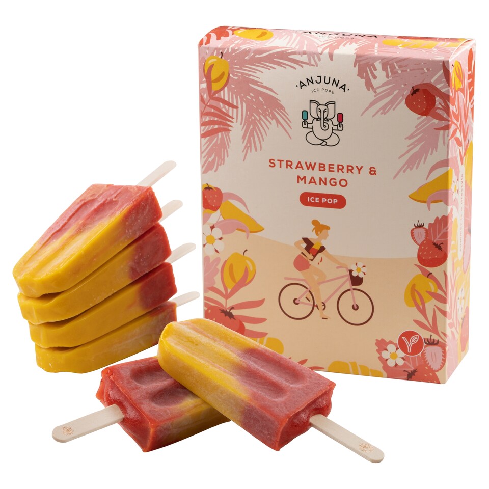 Anjuna eper és mangó gyümölcsjégkrém 6 x 45 ml (270 ml) 1. kép