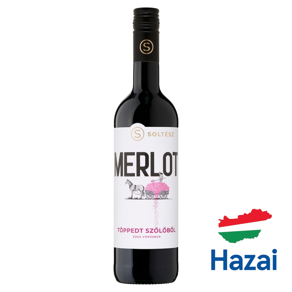 Soltész Felső-Magyarországi Merlot édes vörösbor 13% 750 ml  1. kép