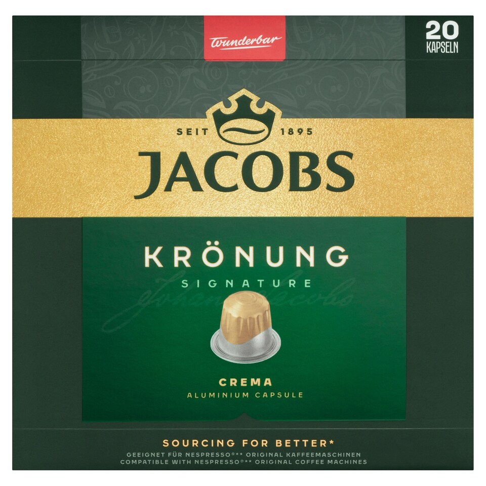 image 1 of Jacobs Krönung Crema Roasted Ground Coffee in Capsules 20 pcs 104 g