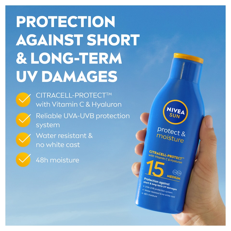 image 1 of NIVEA SUN Protect & Moisture Sun Lotion SPF15 200ml