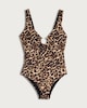 image 4 of F&F Leopard Print Ring Detail Swimsuit in Multi Brown