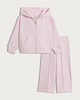 image 4 of F&F Girls Cotton Blend Zip Through Hoodie and Joggers Set in Pink