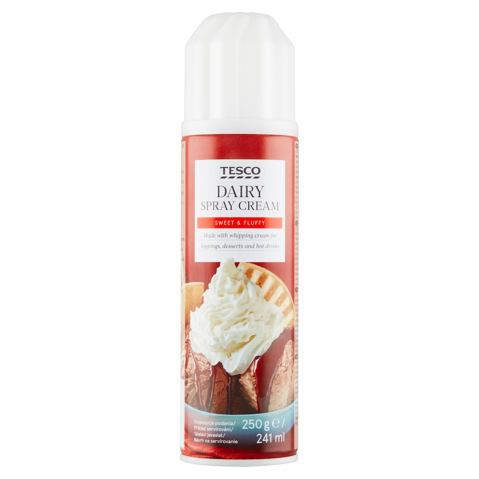 Tesco UHT Dairy Spray Cream 250 g